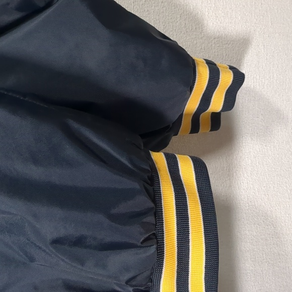 Bomber Jacket Men's Holloway WWII Air Force UK England Navy Blue Yellow Medium - Picture 4 of 14